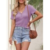 MEROKEETY Womens 2026 Summer Short Sleeve Tops Casual T Shirts(Lavender)