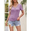 MEROKEETY Womens 2026 Summer Short Sleeve Tops Casual T Shirts(Lavender)