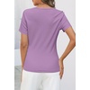 MEROKEETY Womens 2026 Summer Short Sleeve Tops Casual T Shirts(Lavender)