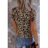 MEROKEETY Womens 2026 Summer Short Sleeve Tops Casual T Shirts(Leopard)