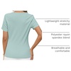 MEROKEETY Womens 2026 Summer Short Sleeve Tops Casual T Shirts(Lightblue)
