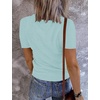 MEROKEETY Womens 2026 Summer Short Sleeve Tops Casual T Shirts(Lightblue)