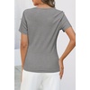 MEROKEETY Womens 2026 Summer Short Sleeve Tops Casual T Shirts(Lightgrey)