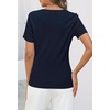 MEROKEETY Womens 2026 Summer Short Sleeve Tops Casual T Shirts(Navy)
