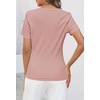 MEROKEETY Womens 2026 Summer Short Sleeve Tops Casual T Shirts(Pink)