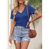 MEROKEETY Womens 2026 Summer Short Sleeve Tops Casual T Shirts(Royal)