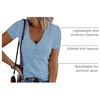 MEROKEETY Womens 2026 Summer Short Sleeve Tops Casual T Shirts(Skyblue)