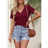 MEROKEETY Womens 2026 Summer Short Sleeve Tops Casual T Shirts(Wine)