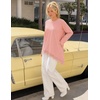MEROKEETY Womens Fall Asymmetric Lace Long Sleeve Top Casual Cute Shirts(Pink)