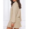 MEROKEETY Womens Fall Dress 2 Piece Outfits Mini Skirt Set Sweater Dresses(Apricot)