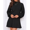 MEROKEETY Womens Fall Dress 2 Piece Outfits Mini Skirt Set Sweater Dresses(Black)