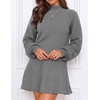 MEROKEETY Womens Fall Dress 2 Piece Outfits Mini Skirt Set Sweater Dresses(Grey)