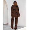 MEROKEETY Women’s Fall Fleece 2 Piece Outfits Pajama Lounge Sets(Bowcoffee)