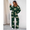 MEROKEETY Women’s Fall Fleece 2 Piece Outfits Pajama Lounge Sets(Bowgreen)