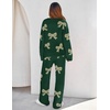 MEROKEETY Women’s Fall Fleece 2 Piece Outfits Pajama Lounge Sets(Bowgreen)