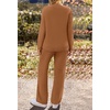 MEROKEETY Women’s Fall Fleece 2 Piece Outfits Pajama Lounge Sets(Brown)