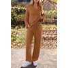MEROKEETY Women’s Fall Fleece 2 Piece Outfits Pajama Lounge Sets(Brown)