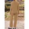 MEROKEETY Women’s Fall Fleece 2 Piece Outfits Pajama Lounge Sets(Camel)
