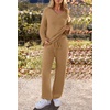 MEROKEETY Women’s Fall Fleece 2 Piece Outfits Pajama Lounge Sets(Camel)