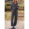 MEROKEETY Women’s Fall Fleece 2 Piece Outfits Pajama Lounge Sets(Darkgrey)