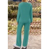 MEROKEETY Women’s Fall Fleece 2 Piece Outfits Pajama Lounge Sets(Lakeblue)
