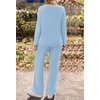 MEROKEETY Women’s Fall Fleece 2 Piece Outfits Pajama Lounge Sets(Lightblue)