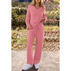 MEROKEETY Women’s Fall Fleece 2 Piece Outfits Pajama Lounge Sets(Lightcoral)