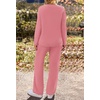 MEROKEETY Women’s Fall Fleece 2 Piece Outfits Pajama Lounge Sets(Lightcoral)