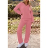 MEROKEETY Women’s Fall Fleece 2 Piece Outfits Pajama Lounge Sets(Lightcoral)