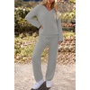MEROKEETY Women’s Fall Fleece 2 Piece Outfits Pajama Lounge Sets(Lightgrey)