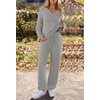 MEROKEETY Women’s Fall Fleece 2 Piece Outfits Pajama Lounge Sets(Lightgrey)
