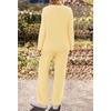 MEROKEETY Women’s Fall Fleece 2 Piece Outfits Pajama Lounge Sets(Lightyellow)