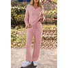 MEROKEETY Women’s Fall Fleece 2 Piece Outfits Pajama Lounge Sets(Pink)