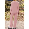 MEROKEETY Women’s Fall Fleece 2 Piece Outfits Pajama Lounge Sets(Pink)