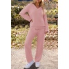 MEROKEETY Women’s Fall Fleece 2 Piece Outfits Pajama Lounge Sets(Pink)