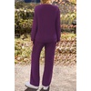 MEROKEETY Women’s Fall Fleece 2 Piece Outfits Pajama Lounge Sets(Plum)