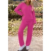 MEROKEETY Women’s Fall Fleece 2 Piece Outfits Pajama Lounge Sets(Rose)