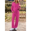 MEROKEETY Women’s Fall Fleece 2 Piece Outfits Pajama Lounge Sets(Rose)