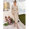 MEROKEETY Women’s Fall Long Sleeve Bodycon Midi Sweater Dress(Apricot)