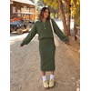 MEROKEETY Women’s Fall Long Sleeve Bodycon Midi Sweater Dress(Armygreen)