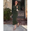 MEROKEETY Women’s Fall Long Sleeve Bodycon Midi Sweater Dress(Armygreen)