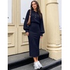 MEROKEETY Women’s Fall Long Sleeve Bodycon Midi Sweater Dress(Navy)