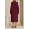 MEROKEETY Women’s Fall Long Sleeve Midi Sweater Dress V Neck Knit Dresses(Burgundy)