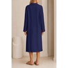 MEROKEETY Women’s Fall Long Sleeve Midi Sweater Dress V Neck Knit Dresses(Navy)