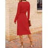 MEROKEETY Womens Fall Long Sleeve V Neck Cable Knit Midi Sweater Dress 2026(Red)