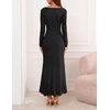 MEROKEETY Women’s Fall Wedding Guest Formal Floral Maxi Dresses(Black)