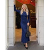MEROKEETY Women’s Fall Wedding Guest Formal Floral Maxi Dresses(Navy)