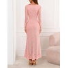 MEROKEETY Women’s Fall Wedding Guest Formal Floral Maxi Dresses(Pink)