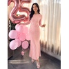 MEROKEETY Women’s Fall Wedding Guest Formal Floral Maxi Dresses(Pink)