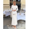 MEROKEETY Women’s Fall Wedding Guest Formal Floral Maxi Dresses(White)
